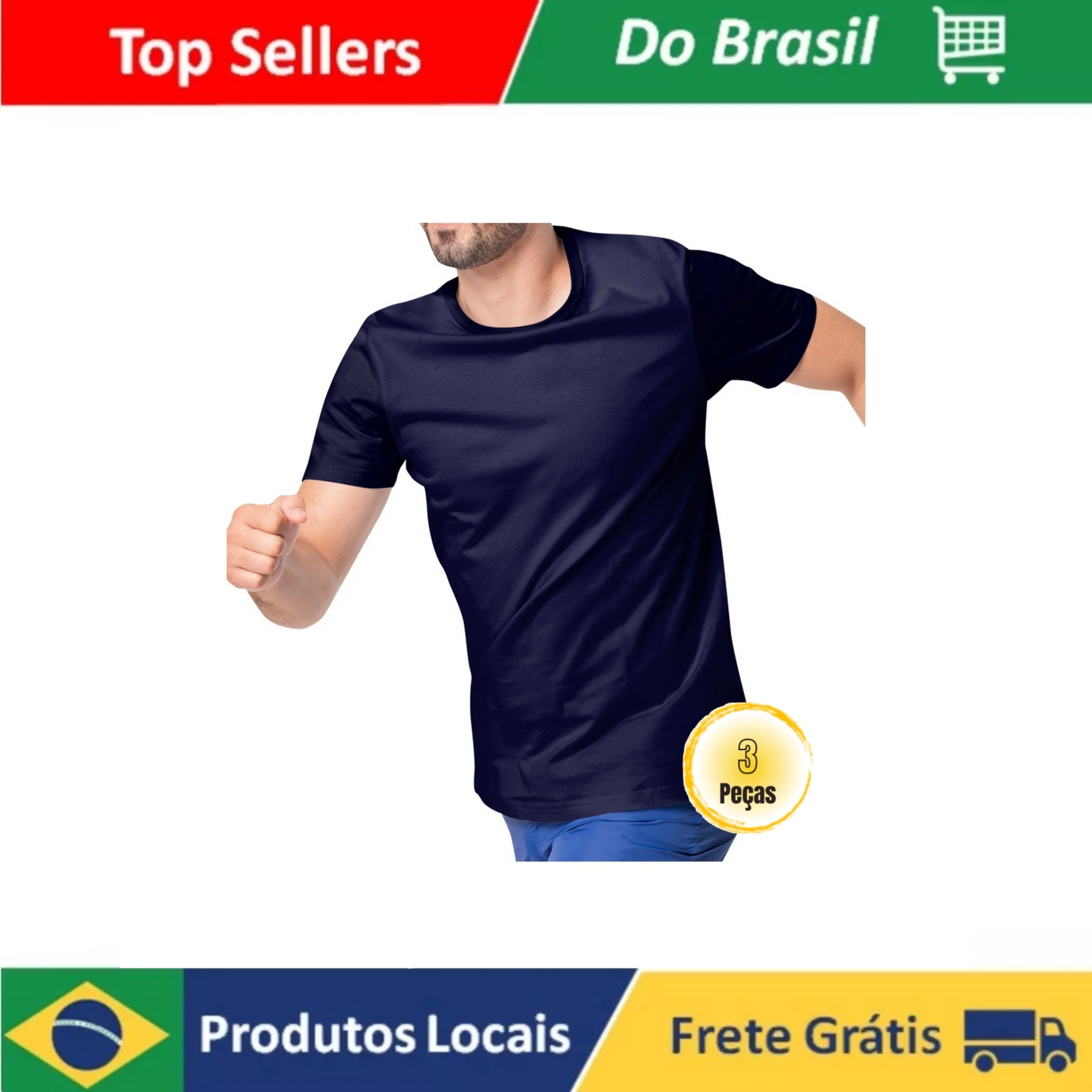 

3 Kit Dry Tech Fabric Drill Tshirt Various Colors Breathable Fitness Workout