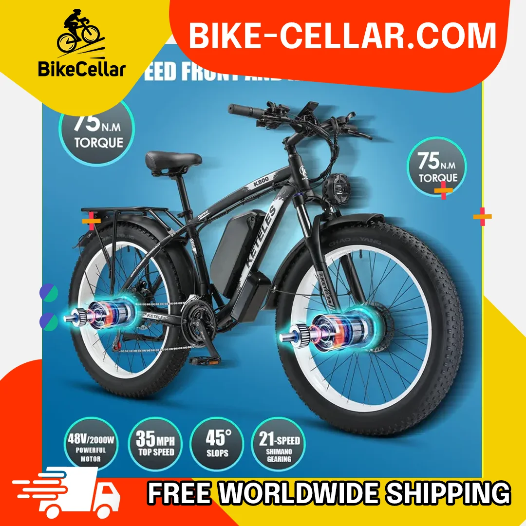 

Warehouse Fast Delivery 2000W Dual Motor Long Range Electric Bike 26 Inch Grease Tire Snow Bike Electric Bike 48V