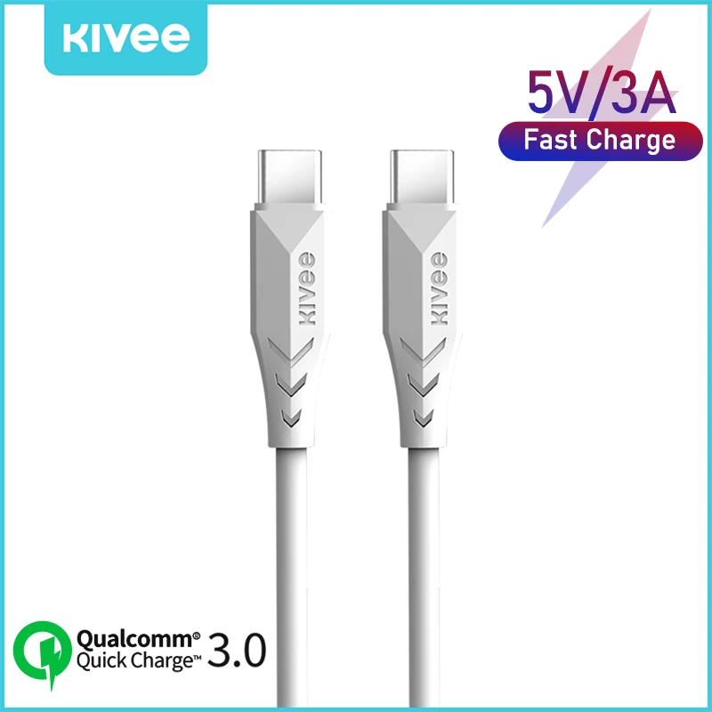 

KIVEE USB Type C Cable 3A Fast Charging for Samsung S20 S21 Xiaomi Iphone PD USB C Wire Cord USB C Charger Phone Charging Cable