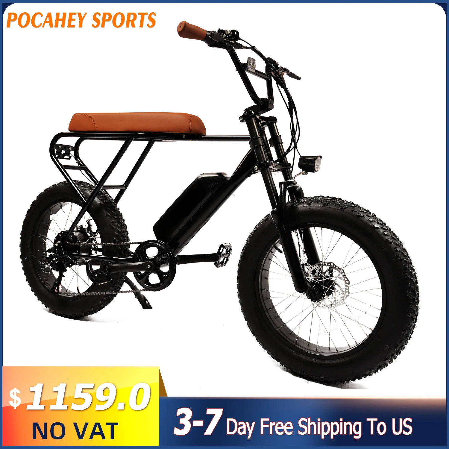 

Electric Bike 20 Inch 4.0 Fat Tire Moped Bicycle 500W Brushless Motor 48V 10AH Lithium Battery Mountain 32km/H EBikes