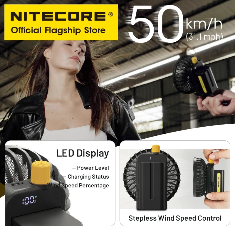 NITECORE CW10 Электрический вентилятор Мини-портативный для фотосъемки Беспроводной
