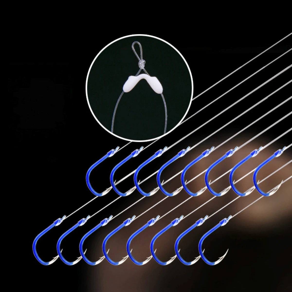 Поводки с двумя крючками (с бородкой) и силиконовым разветвителем "Blue ...