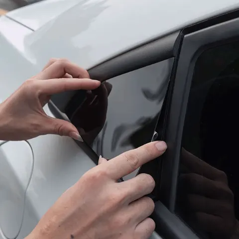 Наклейка на стойку окна двери автомобиля для Kia Sportage 3 SL 2011 ~ 2016 2012 2013, накладки на стойки из углеродного волокна, серебряная наклейка, аксессуары