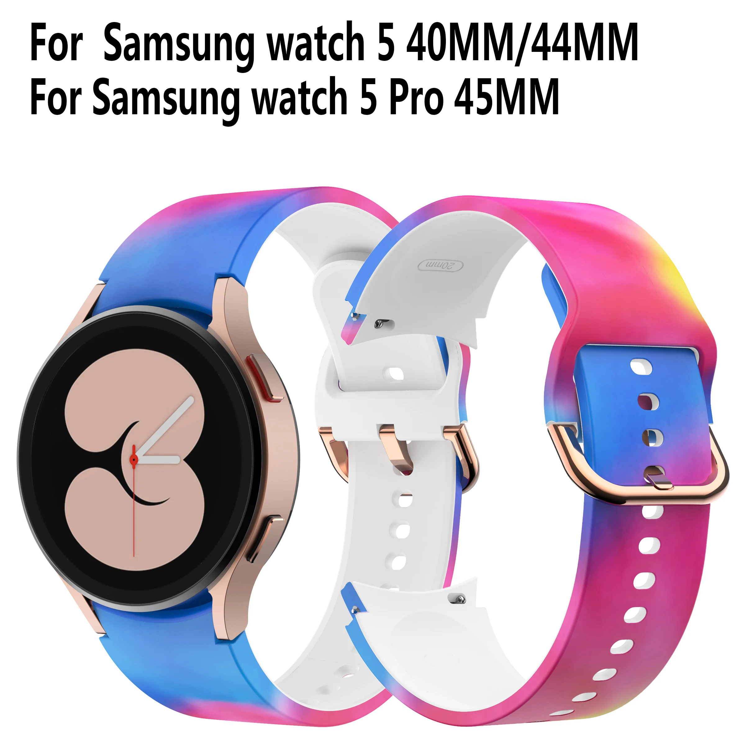 

Silionce Watchband for Samsung Galaxy Watch 5 4 40/44mm Watch5 Pro 45mm Watch4 Classic 42/46mm Strap Bracelet Sport Watch Band