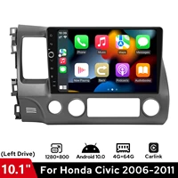 autoradio android head unit 10 1%e2%80%9dcar radio for honda civic 2006 2011 steering%c2%a0wheel%c2%a0control bluetooth subwoofer wireless carplay