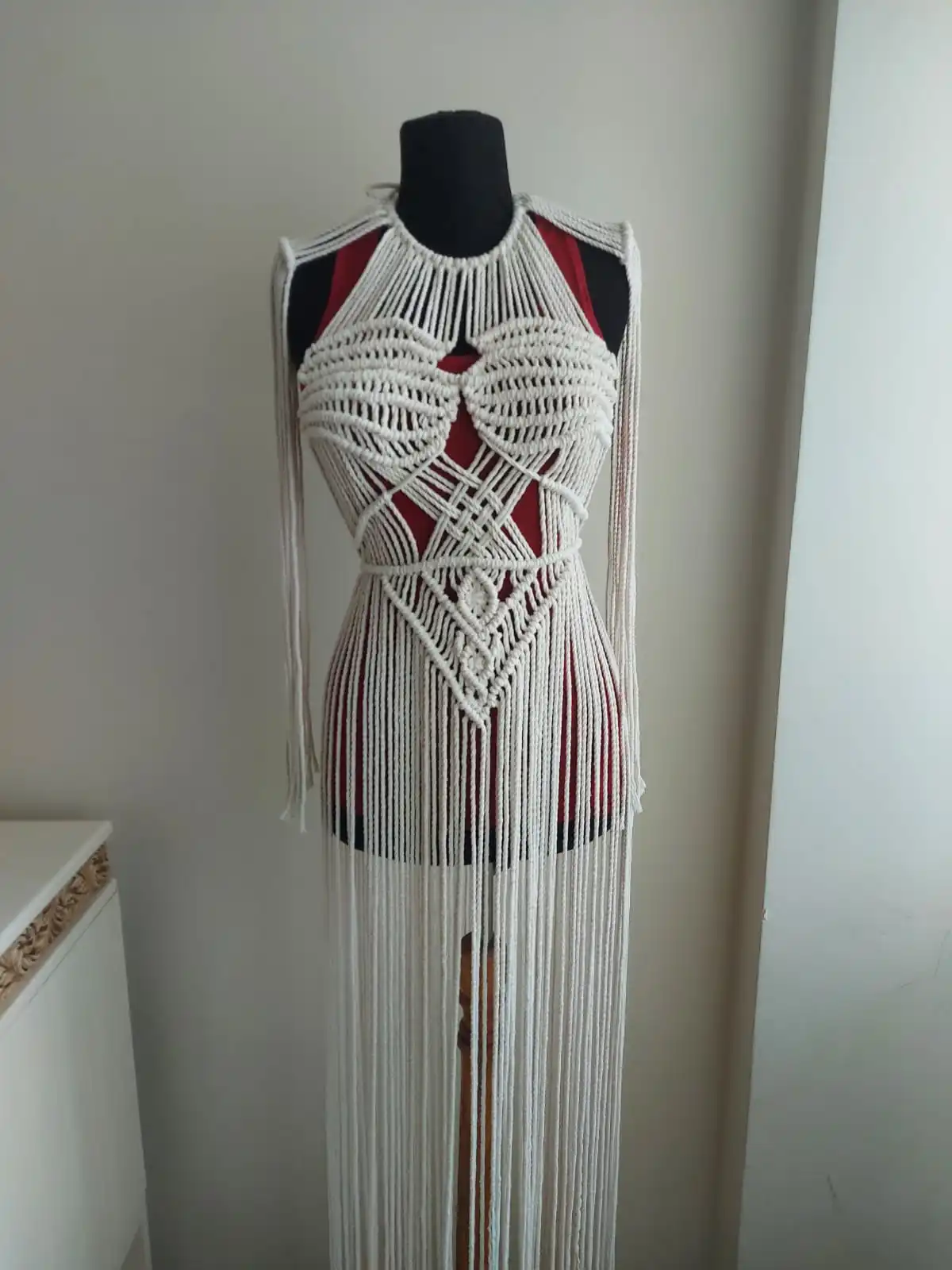 Женский макраме ручной работы необработанный Белый Цвет Пляжное фестиваль парео