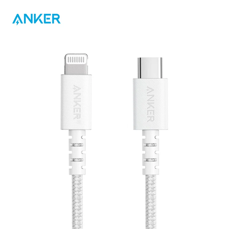 

Кабель Anker с USB C на Lightning, сертифицированный Mfi, Powerline на выбор + нейлоновая оплетка для iPhone, больше поддержка мощности 6 футов