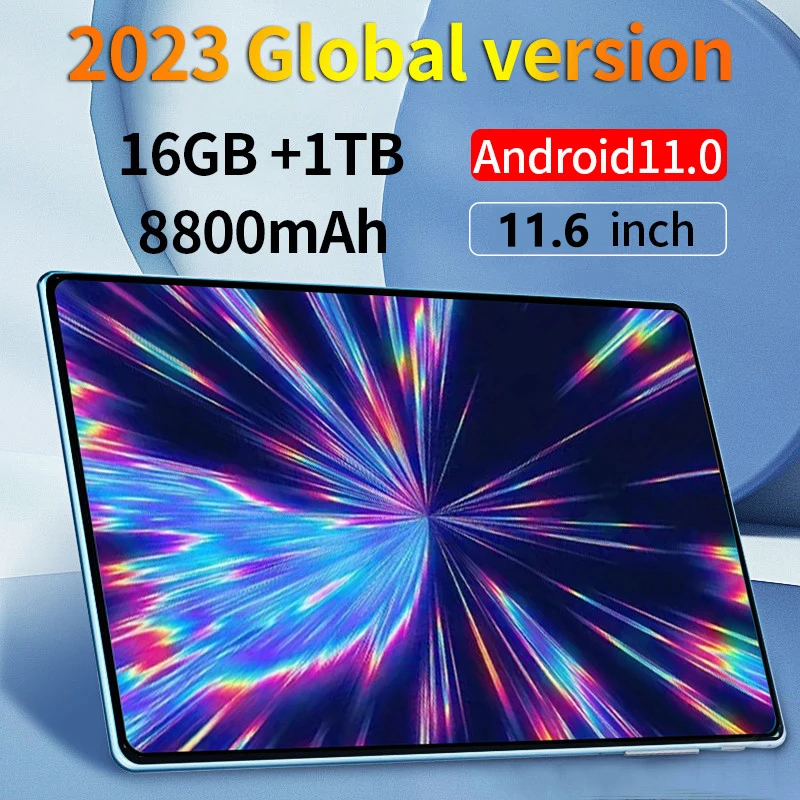 2023 Global version 11.6 inch New Tablet Android 16GB 1TB Network Android 11.0 Tablet MTK6797 Wifi 8800 mAh 10 Core