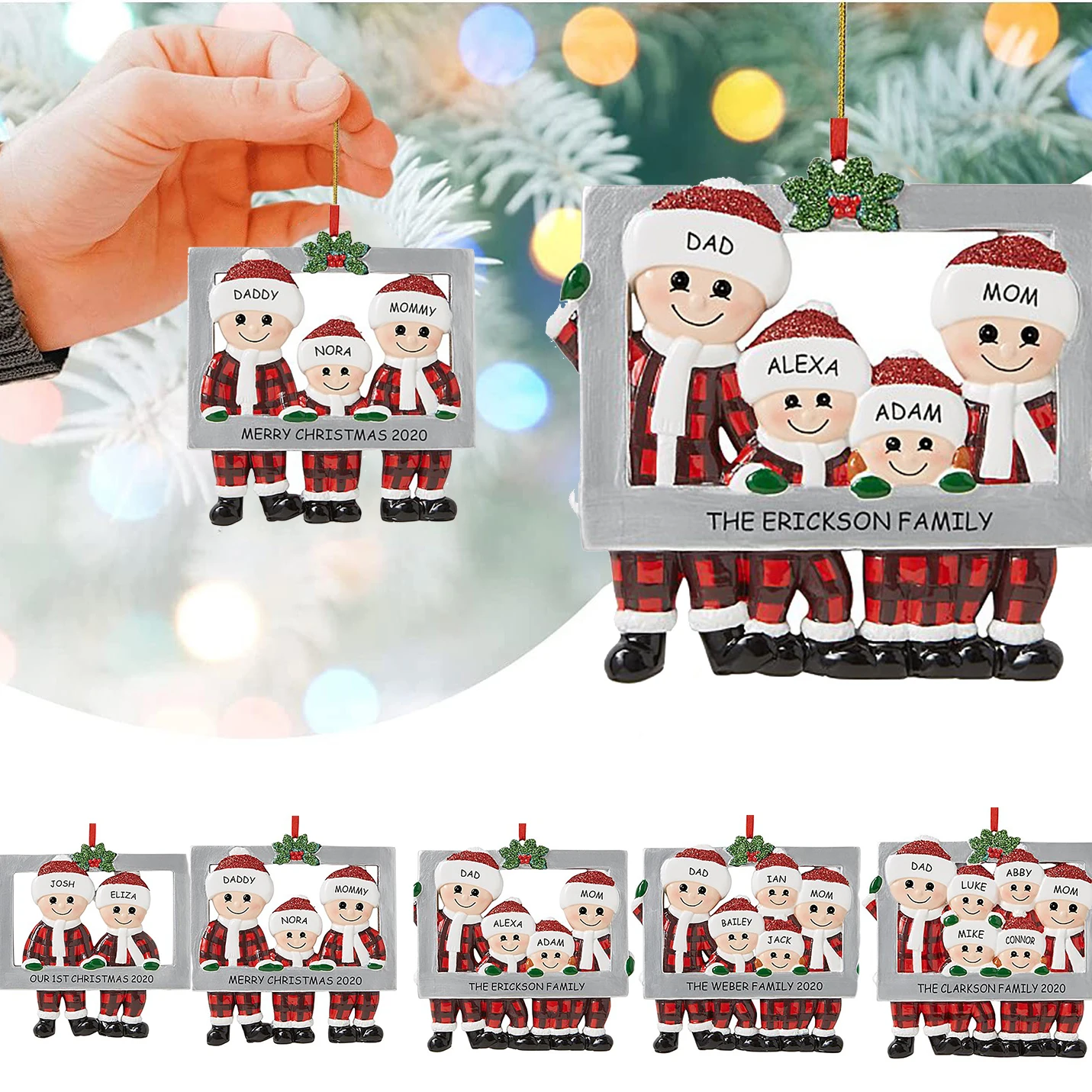 

Подвески на рождественскую елку, Деревянные Подвески «сделай сам», персонализированный семейный Санта-Клаус, женский подарок, новогодний декор 2023