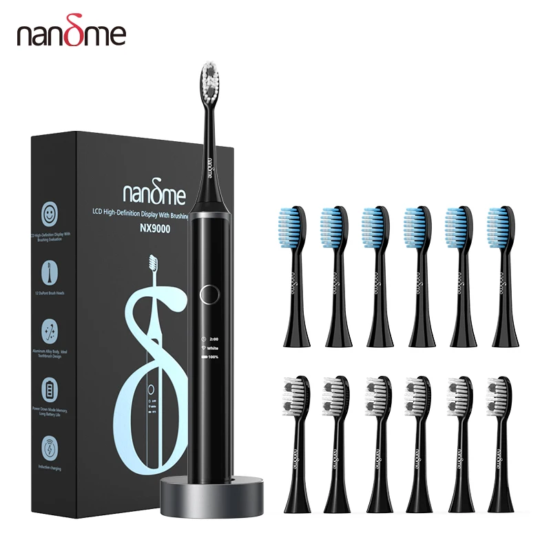Nandme NX9000 Smart Electric Toothbrush Ultrasonic IPX7 Waterproof LCD display Inductive charging Deep Cleaning Tooth Brush