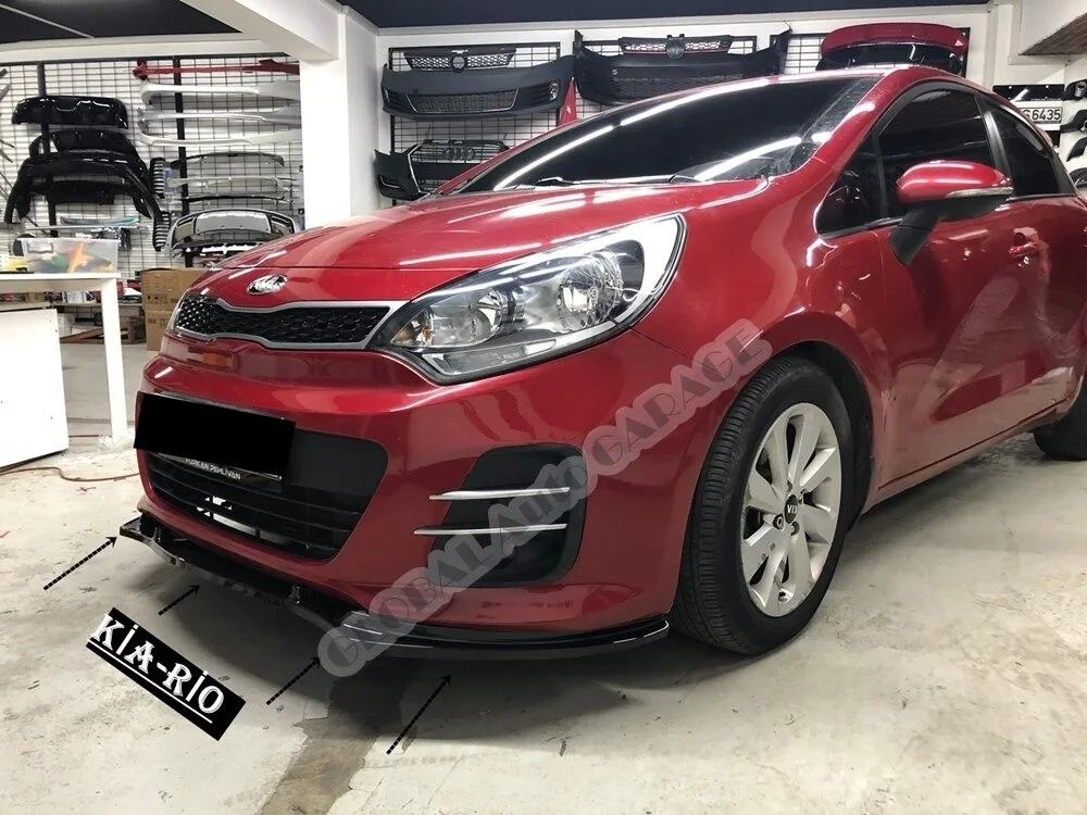 Для Kia Rio накладка на передний бампер губа 2005-2020 пианино глянцевый черный