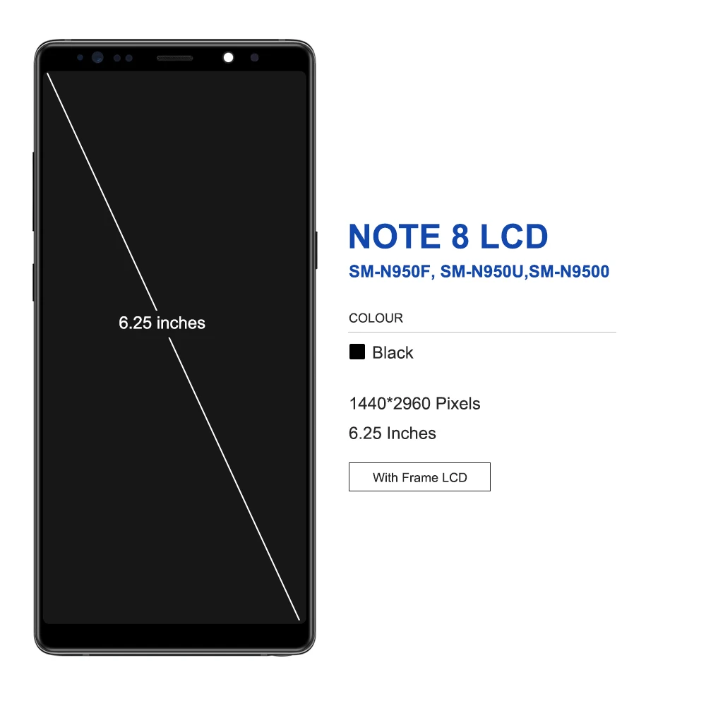 ЖК-дисплей с сенсорным экраном и рамкой в сборе для Samsung Note8 N950A N950U N950F N950V