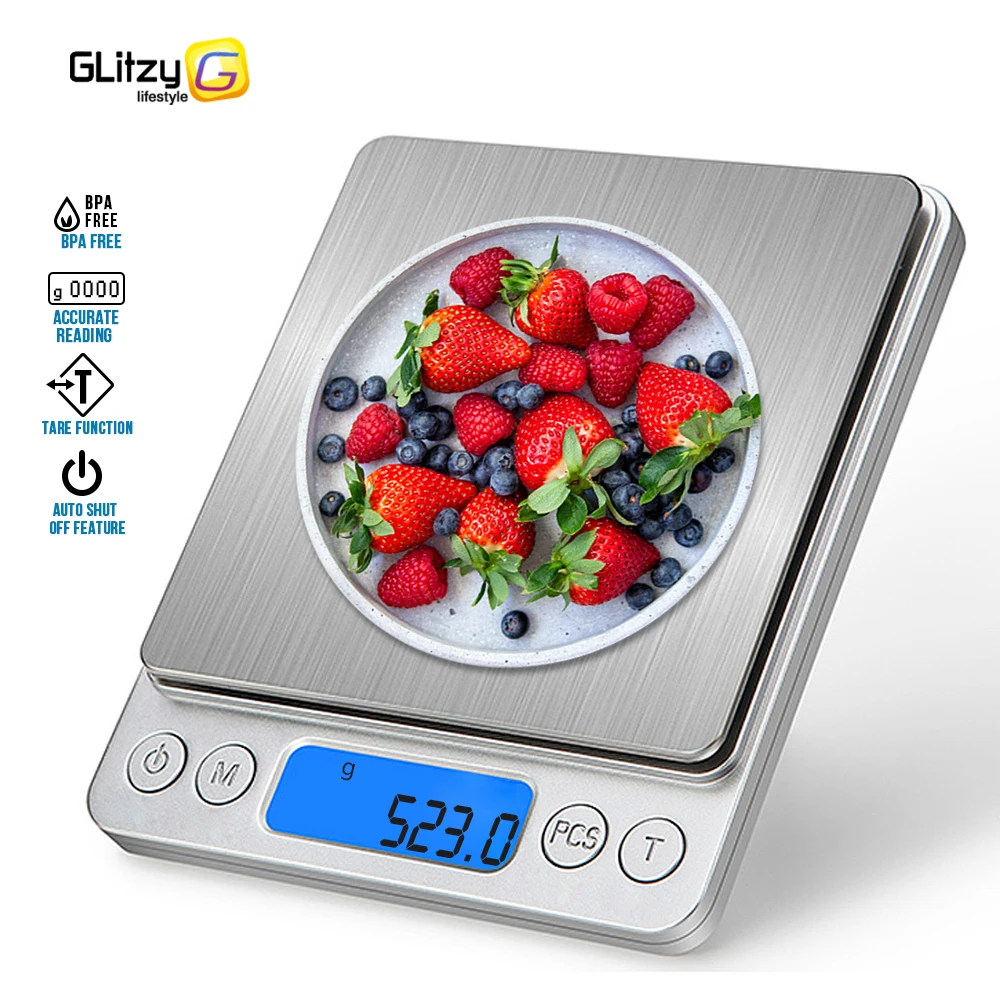 Digital Kitchen Scale With Case Pocket 500/0.01g 3000g/0.1g LCD Display Portable Mini Baking Jewelry Powder Grams Weight Balanc