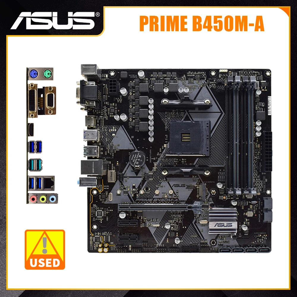 

Asus PRIME B450M-A AM4 Motherboard 4×DDR4 DIMM For Ryzen 5 5600 5800 3600 cpus AMD B450 128GB PCI-E 3.0 M.2 USB3.1 Micro ATX