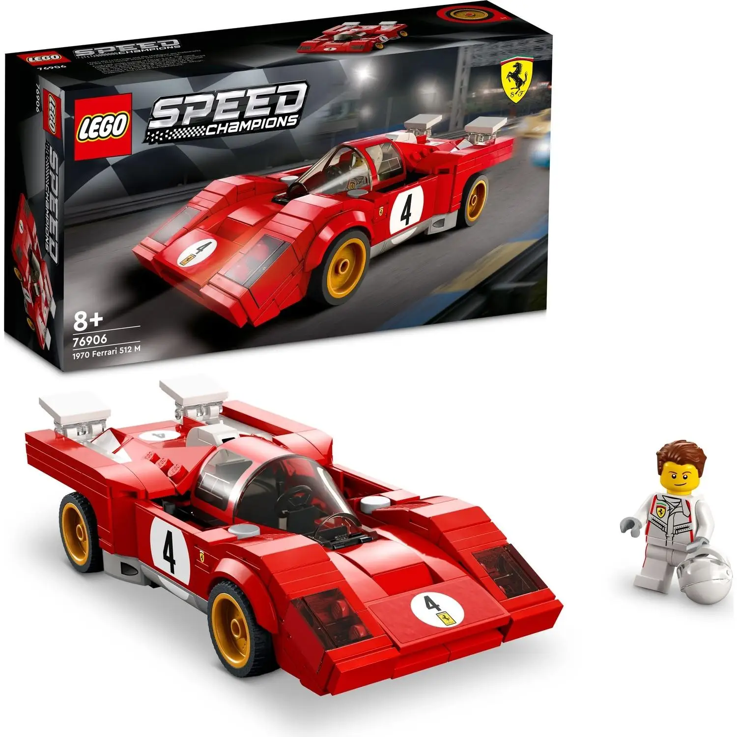 Lego®Speed Champions 1970 Ferrari 512 M 76906 - отличные модели гоночных автомобилей для детей от 8 лет и старше.