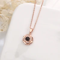 s925 silver cherry projection pendant customized with photos necklace 100 languages i love you jewelry for women memory gift