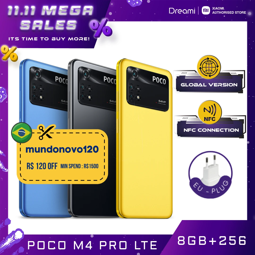 Tanie [Wersja Globalna] POCO M4 PRO 4G LTE 256GB (nowe I Uszczelnione) MediaTek Helio G96 | 90Hz AMOLED | Kamera 64MP | 5000mAh 33W Pro