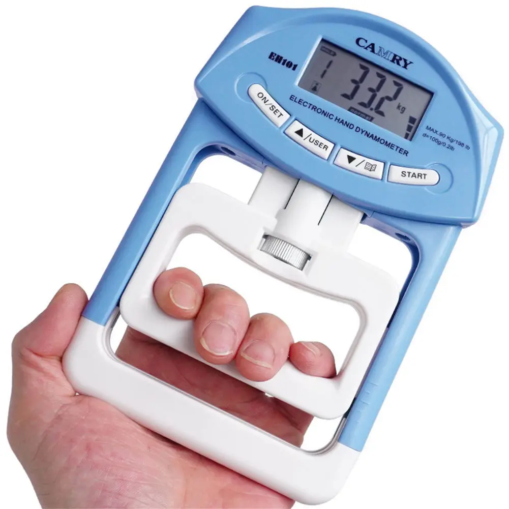 Precision Digital Hand Dynamometer Grip Strength Tester Measurement Meter Auto Capturing Electronic Hand Grip Power 198Lbs/90Kgs