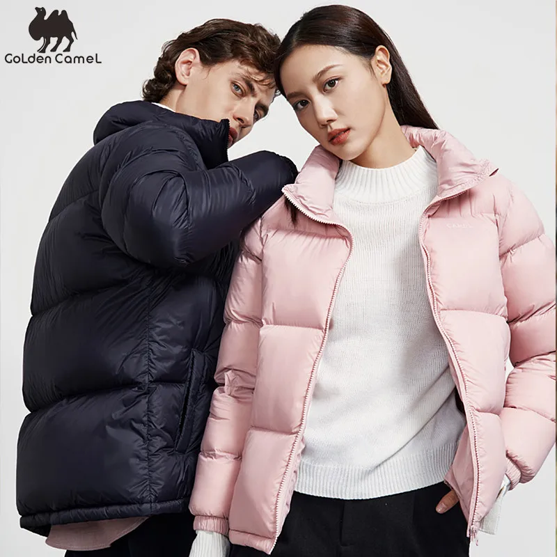 Goldencamel Men's Winter Coat Plus Velvet Thick Men Heated Jacket Women's Coats Waterproof Warm Stand-up Duck Down Jackets Kaila