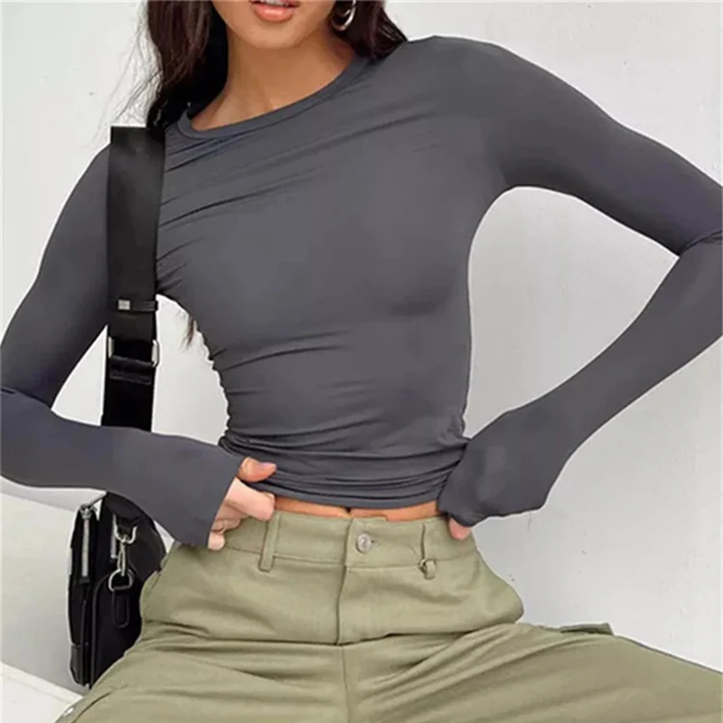 Women’s square panties Solid Slim Fit Casual Long Sleeve T-Shirt for Women in Spring Autumn: Perfect Pullover for a Basic, Y2K-inspired Streetwear Look, including Crop Tops. Women’s square panties Solid Slim Fit Casual Long Sleeve T-Shirt for Women in Spring Autumn: Perfect Pullover for a Basic, Y2K-inspired Streetwear Look, including Crop Tops.