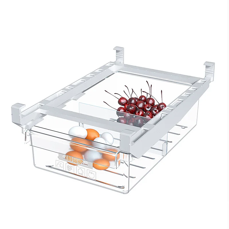 

Refrigerator Drawer Organizer Kitchen Fridge Egg Storage Box Transparent Shelf Holder for Saving Fruits and Vegetables