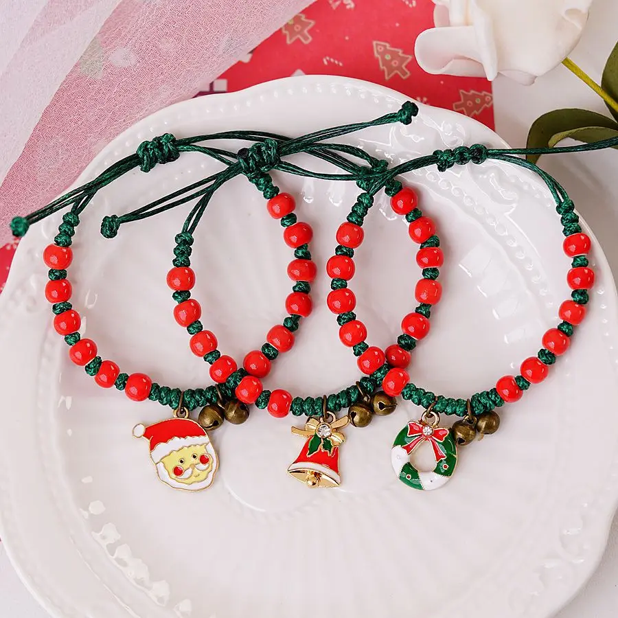 

Fashion Santa Claus Elk Pendant Bracelets For Women Snowman Cartoon Snowflake Tree Charm Jewelry Accessories Christmas Gifts