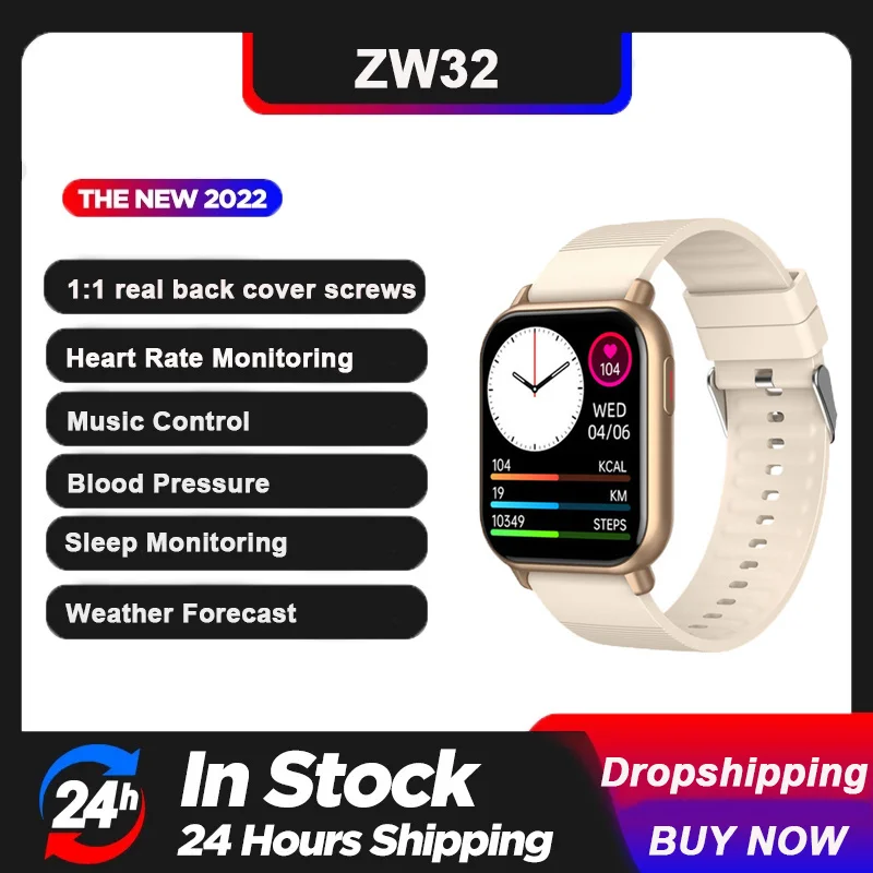 

2023 Smart Watch ZW32 1.85 Inch HD Screen Sports Fitness Activity Heart Rate Monitor Blood Pressure Waterproof Smartwatch