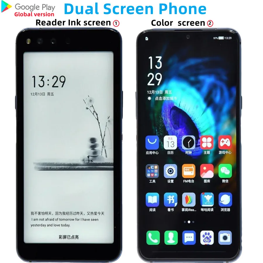 Russian language Hisense A6L Eink  Dual Screen phone 6GB 128GB Android 9.0 Cellphone 6.63" AMOLED+5.84" Ink Display