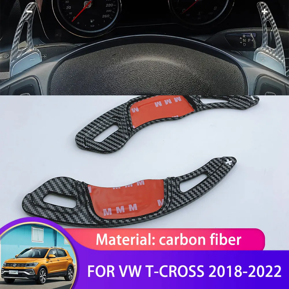 

Car Steering Wheel Carbon Fiber Paddle Paddle Shift For Volkswagen VW T-Cross T Cross Cross Taigun C11 2018 2019 2020 2021 2022