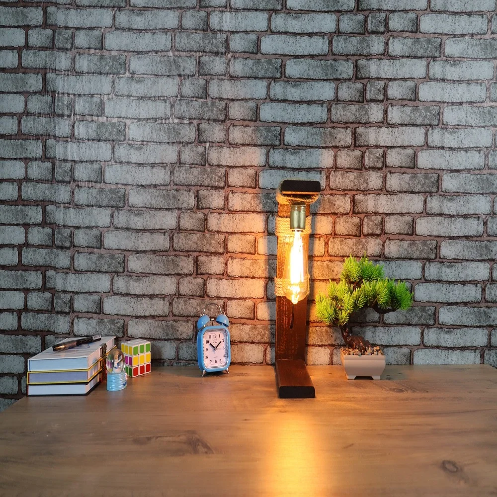 

Handmade Wood Table Lamp Modern Wood Light - Wood Sconces - Wooden Table Light - Bedside Book Lamp-table Lamp Decor
