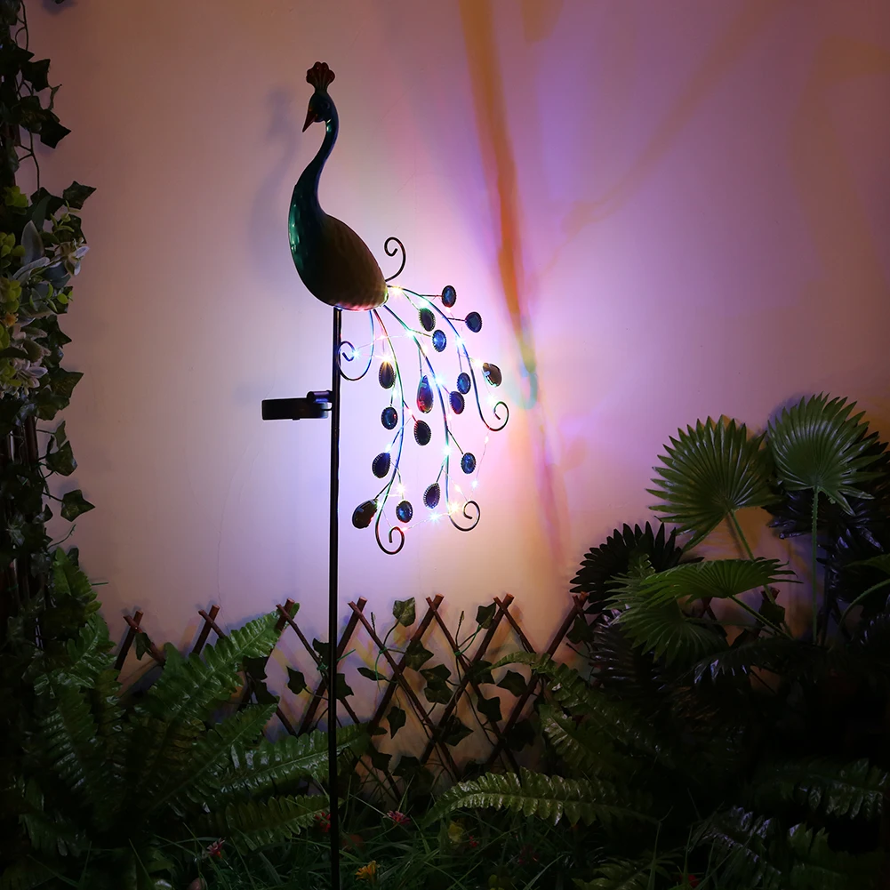 Металлические Павлиньи садовые солнечные фонари 300 мАч светодиодные