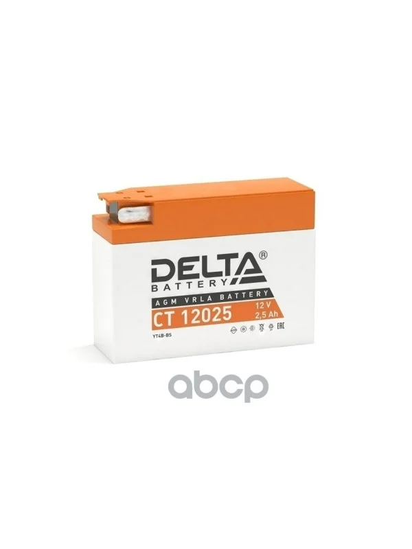 Аккумулятор Delta Battery Мото Agm 2 А/Ч Обратная R+ 114X39x87 Cca40 А DELTA battery арт. CT 12025