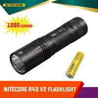 nitecore r40 v2 1000 lumens flashlight with wireless charging dock cree xp l hi v3 led high power outdoor search torch