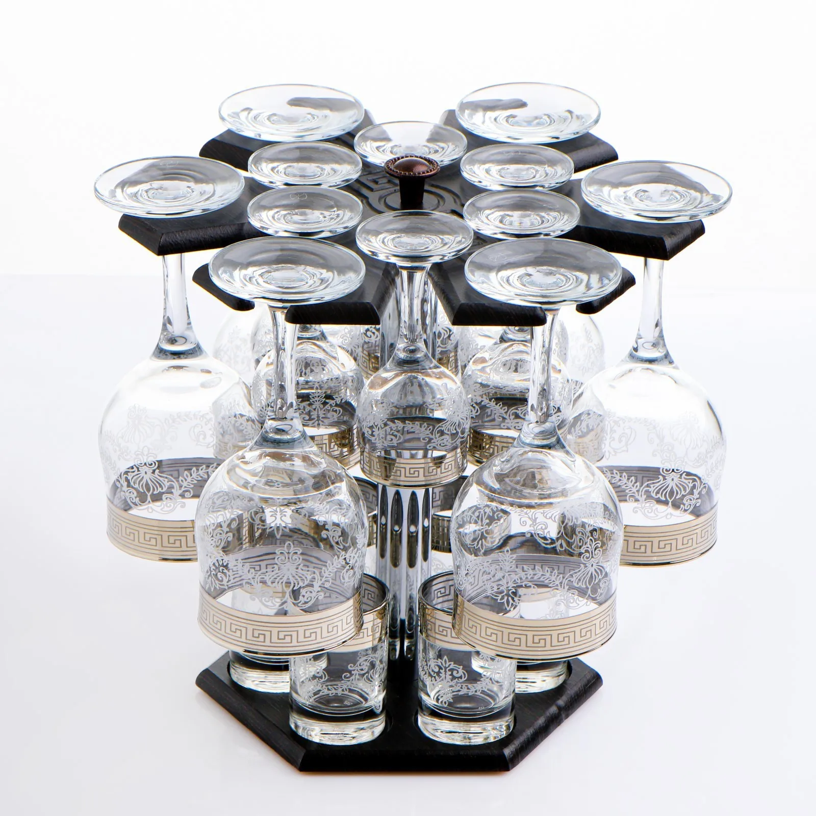 Мини-бар 18 предметов вино Карусель гравировка темный 240/55/50 мл