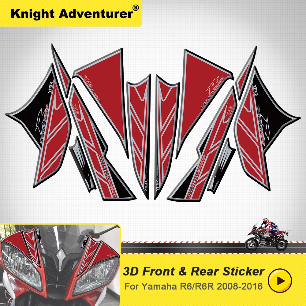 

motorcycle Front Rear Fairing sticker waterproof protection fairingreflective decal decorative for Yamaha YZF R6 R6R 2008-2016