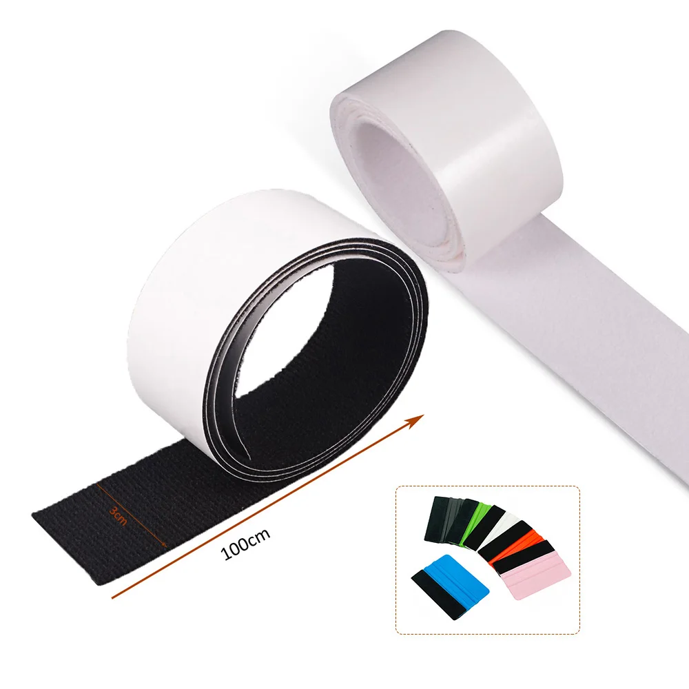 

TOFAR 100cm Felt Edge Cloth for Vinyl Card Squeegee Window Tinting Car Wrap Scraper Replacement Glue Self Adhesive Fabric Tape