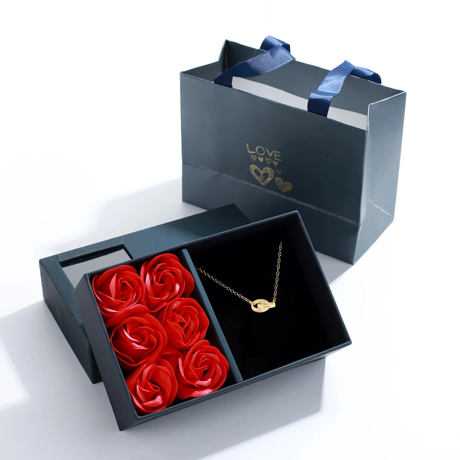 Индивидуальное ожерелье с двойным именем 3D Круглый Кулон лазерная гравировка