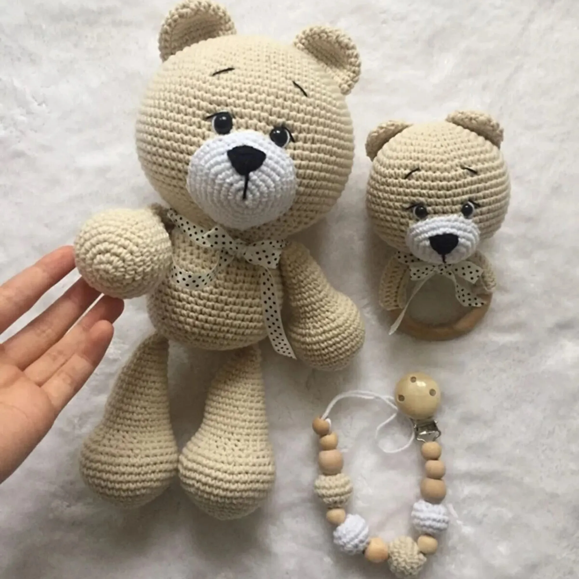 

Милая большая плюшевая игрушка Amigurumi, Органическая трикотажная игрушка, моющиеся куклы ручной работы, спутник для сна новорожденного, милая...