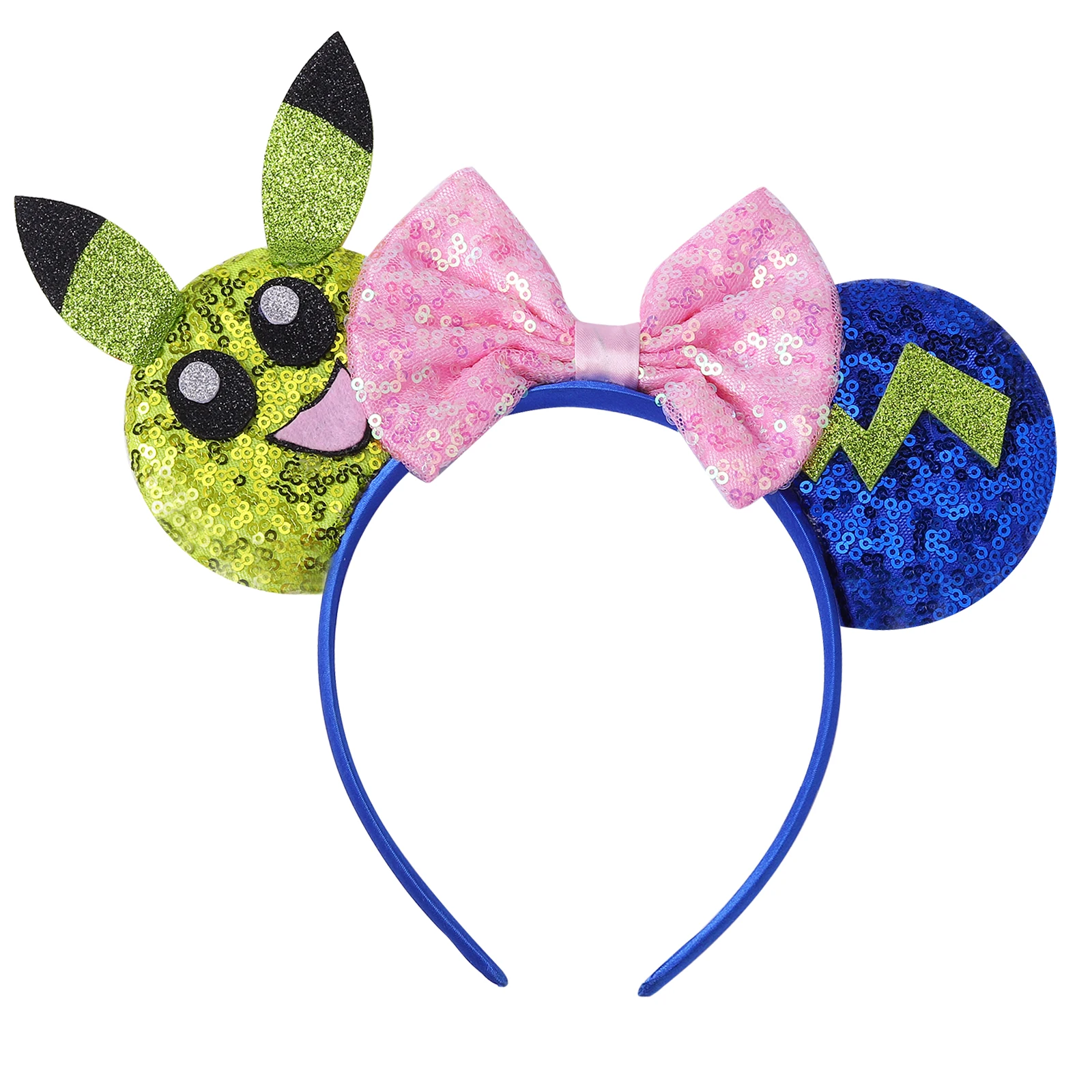 

Inspired 2022 Handmade Embroidery Sequins Mouse Ears Hair Bow Women Cute Headband Girl Hairband DIY Hair Accessories Headwear