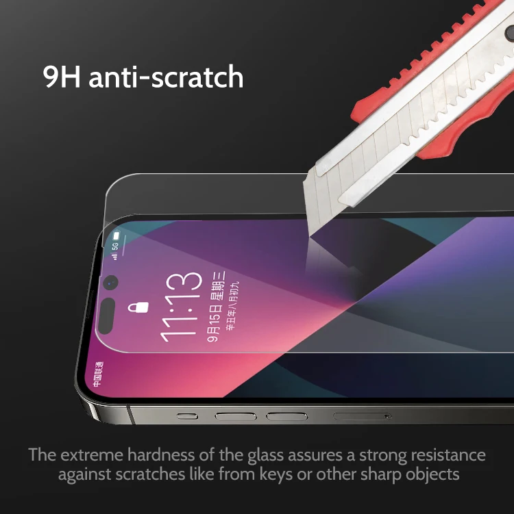 100 pcs Full Cover Screen Protector 9H Clear Tempered Glass Film For iPhone 14 14Pro 14 Pro Max