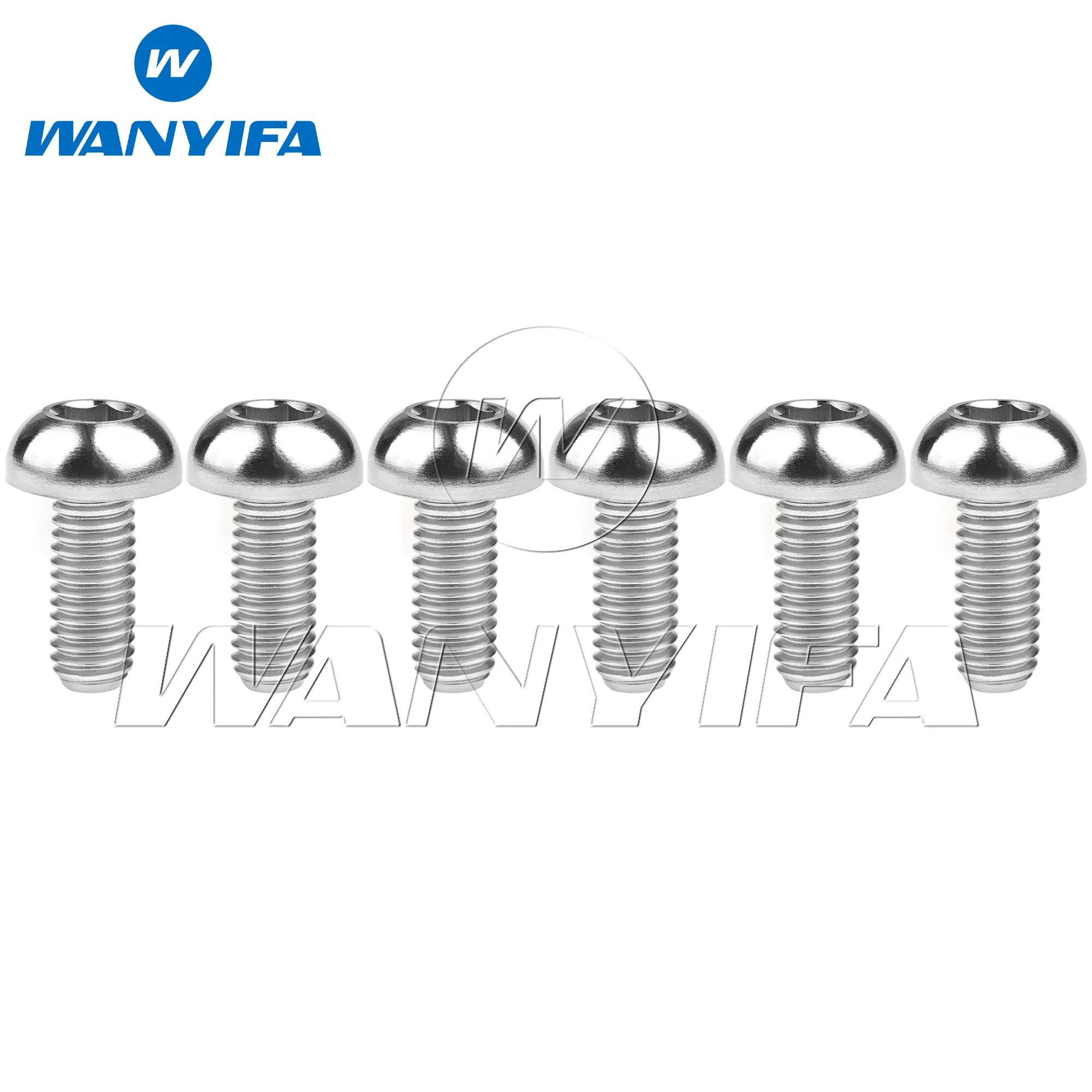 Wanyifa 6 шт. титановые болты M5x12 мм, кнопка с шестигранной головкой, велосипедный дисковый тормоз, ротор, клетка для бутылки с водой, винты Ti Gr5