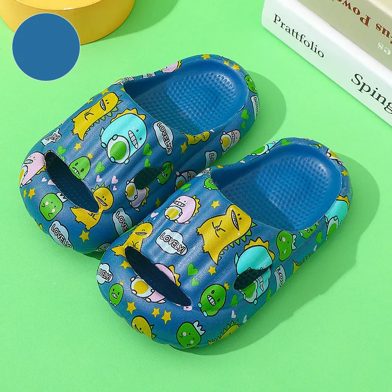 

2022 Summer Children Slippers Boys Girls Cute Cartoon Dinosaur Sandals Baby Kids Bathroom Anti-Slip Shoes Fashion Street Slides