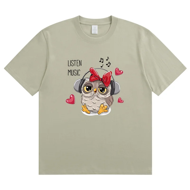 Летняя Новинка модная спортивная женская футболка с рисунком совы любви