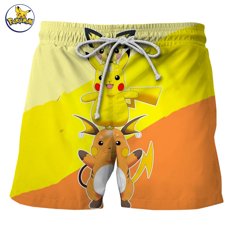 

Summer casual beach pants men's clothing boys 3D printing shorts Pikachu shorts men's swimming trunks surfing shorts men