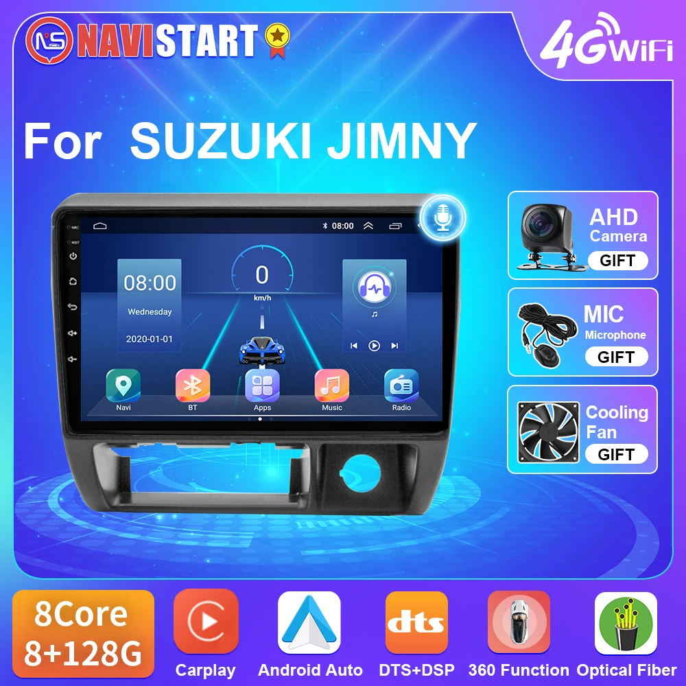 Автомагнитола NAVISTAR T5 для Suzuki Jimny 1998-2004 Android 10 4G Wi-Fi BT Carplay GPS-навигация без DVD 2 Din