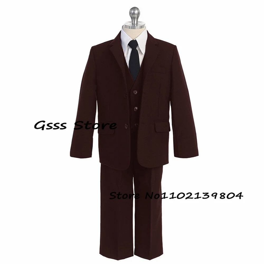 Suit for Boys Wedding Tuxedo Black Kids (Blazer + Pants + Vest) Child 3 Piece Formal Business Suit enlarge