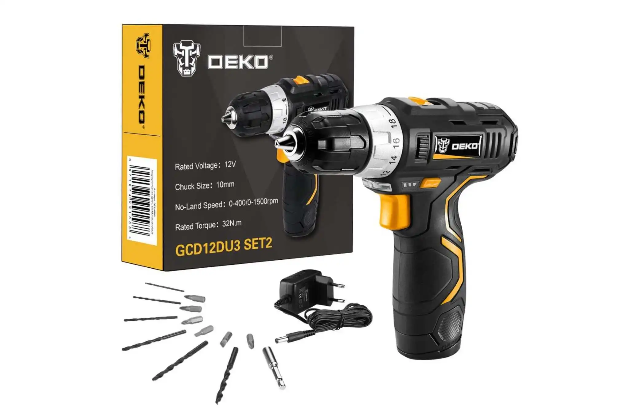 Аккумуляторная дрель-шуруповерт DEKO GCD12DU3 SET2 FU 063-4146 Аккумуляторная дрель-шуруповерт DEKO GCD12DU3 SET2 FU 063-4146