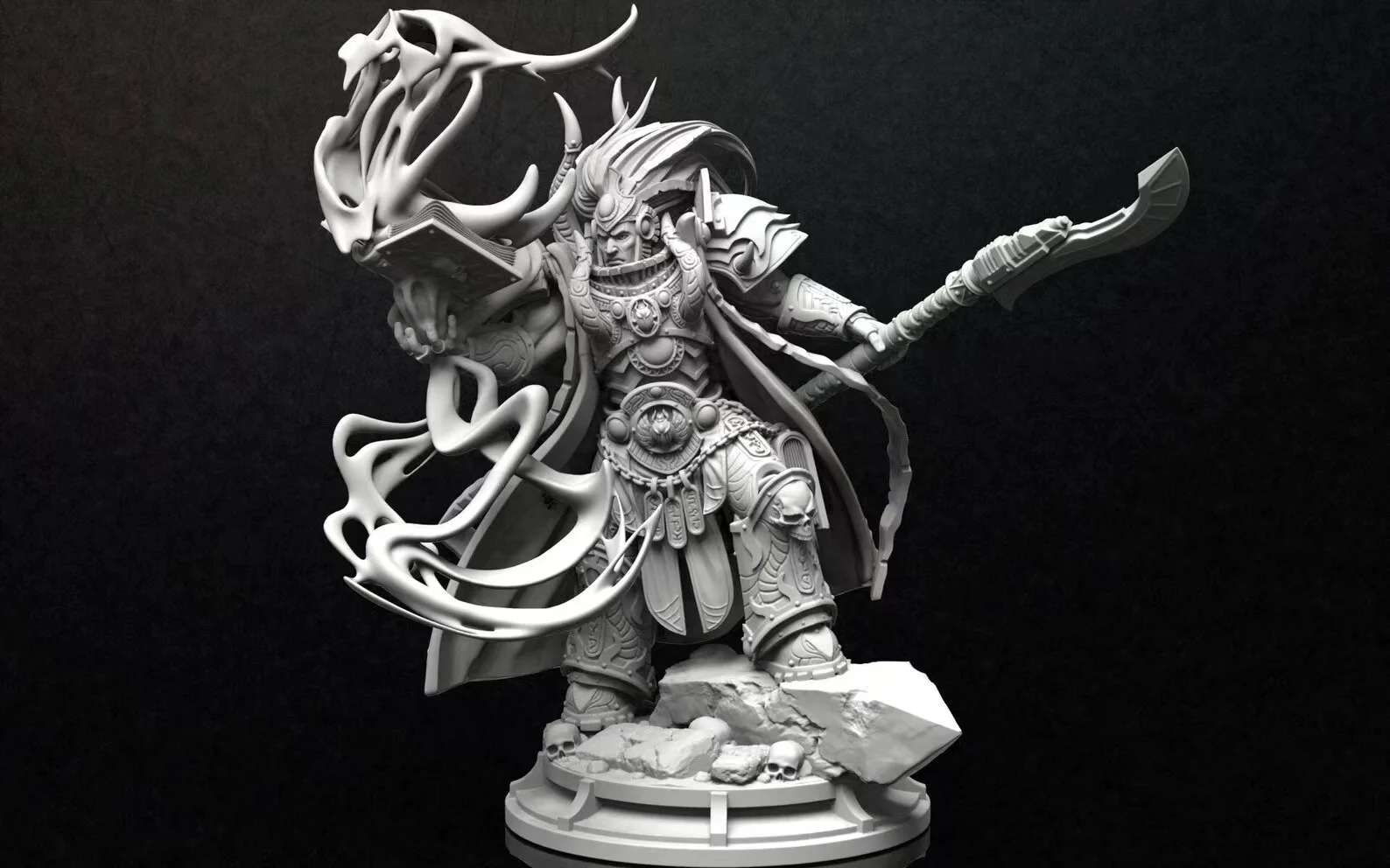 

Sorcerer Miniature, Mage Figure, Space Trooper, Plasma Gun Soldier, 3D Printed Resin Model, Fantasy Proxy Tabletop, Wargame RPJ