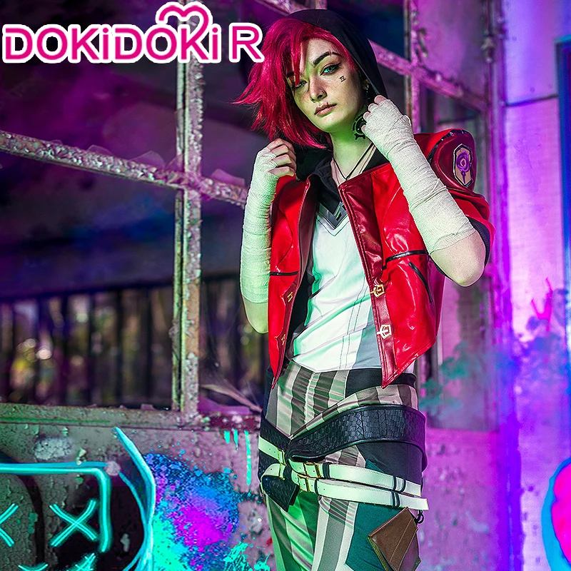 DokiDoki-R Лига Легенд игра косплей Vi Косплей Костюм Arcane LOL костюм обувь парик |