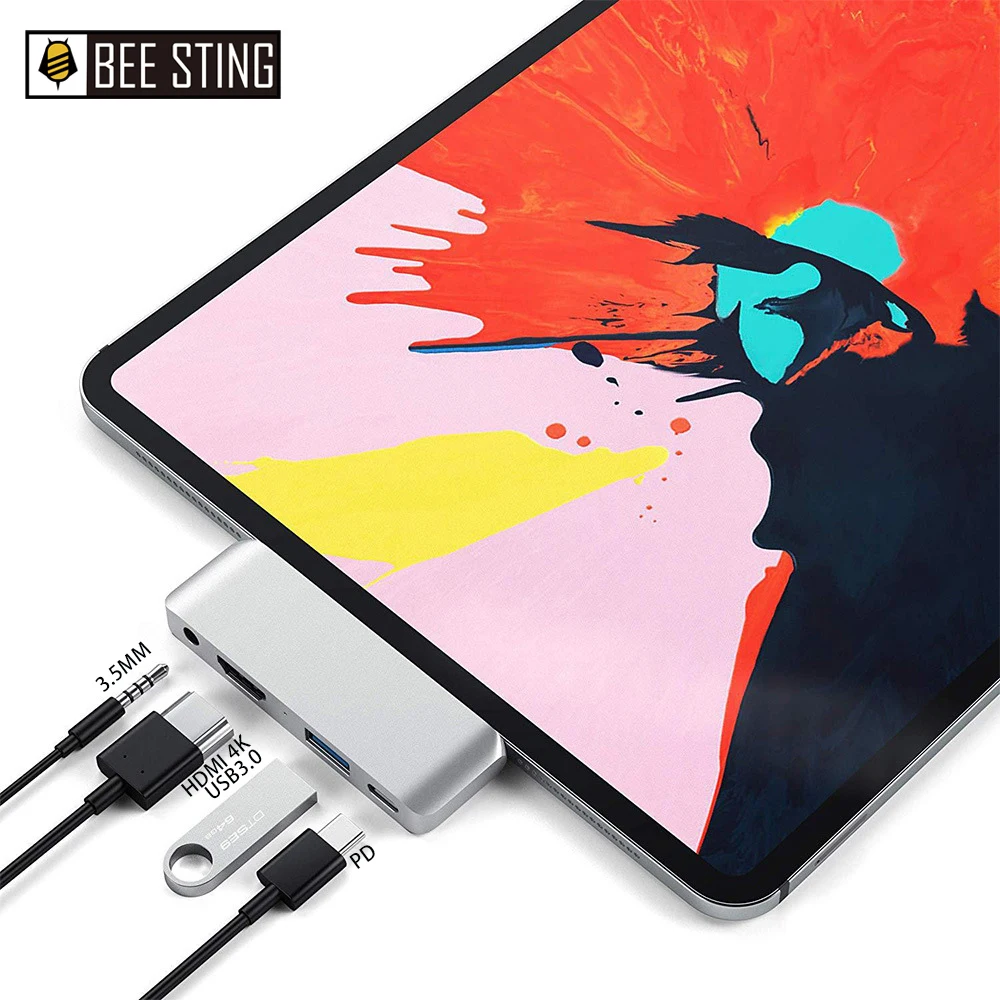 USB-концентратор для iPad Pro 11 12 9 2018 2020 2021 4K HD 3 5 мм |